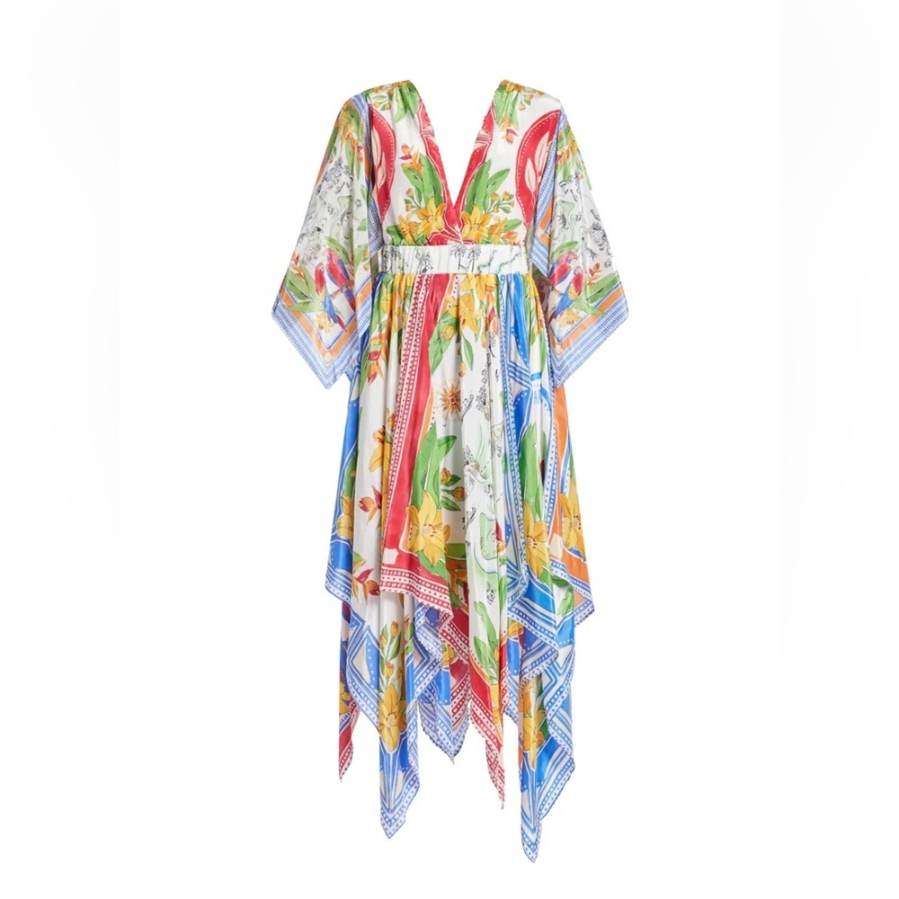 NWT FARM Rio Tropical Destination Kimono Sleeve midi dress - Picture 6 of 10